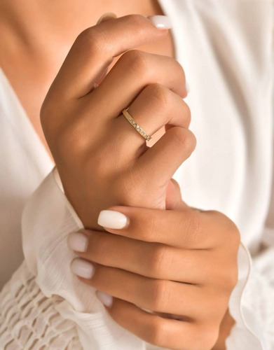 Anel Noivado Ouro 18k750 Feminino Zig-zag Em Diamantes Luxo - Imagem 2