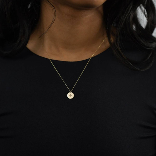 Colar Ouro 18k750 Feminino Estrela Do Norte Diamante Central - Imagem 3