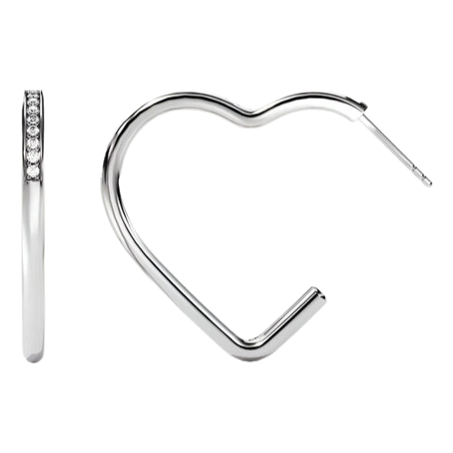 Brinco Ouro Feminino Coração Cravejado Minimalista Luxo - Imagem 4