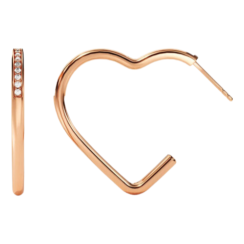 Brinco Ouro Feminino Coração Cravejado Minimalista Luxo - Imagem 5