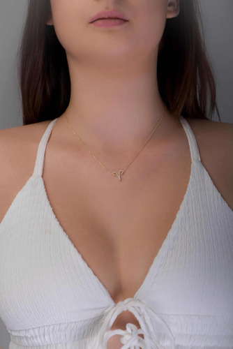 Colar Feminino Ouro 18k Signo Aries Cravejado Diamante - Imagem 3