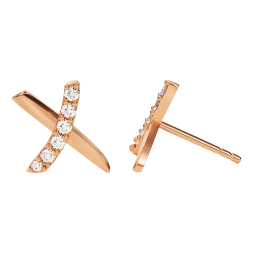 Brinco Ouro 18k Feminino Xx Cravejado Luxo Delicado - Imagem 3