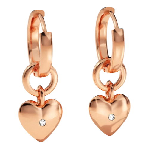 Brinco Feminino Ouro 18k Pendulo De Coração Luxo - Imagem 4