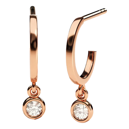 Brinco Ouro 18k Feminino Argola Com Diamante Luxo - Imagem 4