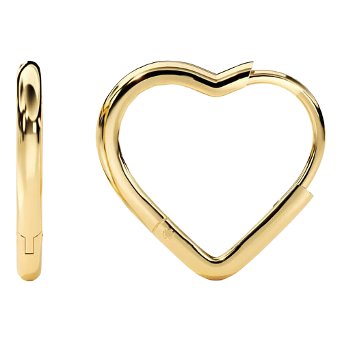 Brinco Ouro 18k Feminino Coração Glamour Delicado Luxo