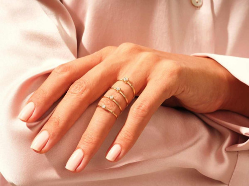 Anel Noivado Solitário Feminino Ouro 18k Diamante Luxo - Imagem 2