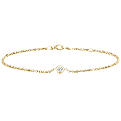 Pulseira Ouro 18k Feminina Moldura Diamante Central Luxo