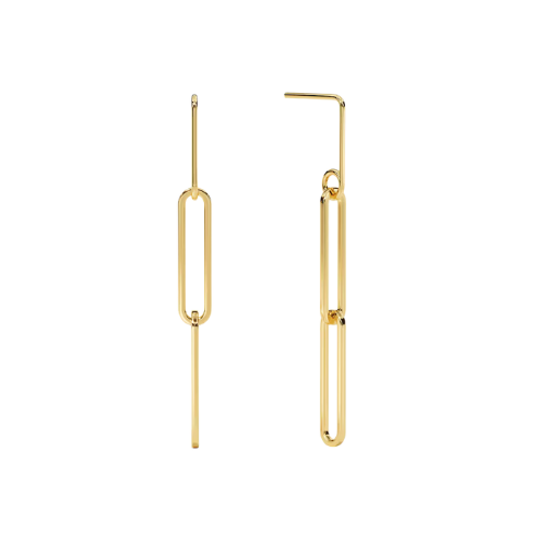 Brinco Feminino Ouro 18k Correntes Luxuosas Fino Glamour