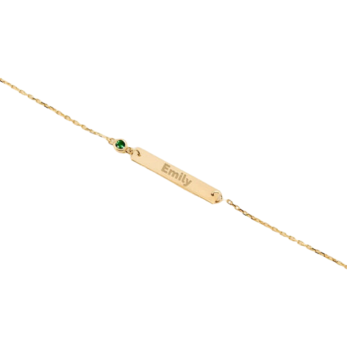 Pulseira Feminina Ouro 18k 750 Com Plaquinha De Nome Luxo - Imagem 2