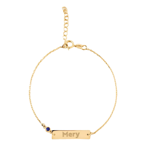 Pulseira Feminina Ouro 18k 750 Com Plaquinha De Nome Luxo