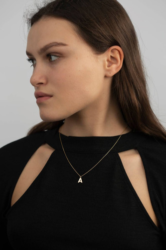 Colar Feminino Ouro 18k 750 Inicial Nome Em Forma Elegante - Imagem 3