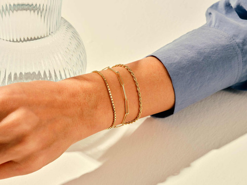 Pulseira Feminina Ouro 18k Estilo Clip Elegante Luxo - Imagem 4