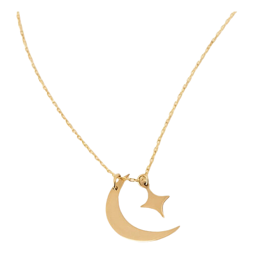 Colar Feminino Ouro 18k 750 Lua Celestial Elegante Luxo - Imagem 2