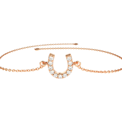 Pulseira Ouro 18k Feminina Ferradura Cravejado Diamante Luxo - Imagem 4