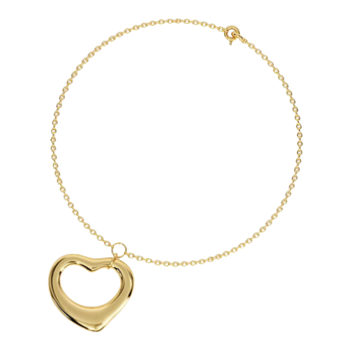 Pulseira Ouro 18k Feminina Coração Maciço Elegante Luxo