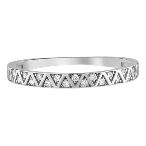 Anel Noivado Ouro 18k750 Feminino Zig-zag Em Diamantes Luxo - Imagem 3