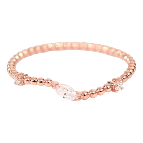 Anel Ouro 18k 750 Feminino Empalhável Diamante Marquise Luxo - Imagem 7