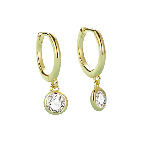 Brinco Feminino Argola Cravejada Diamante Luxo