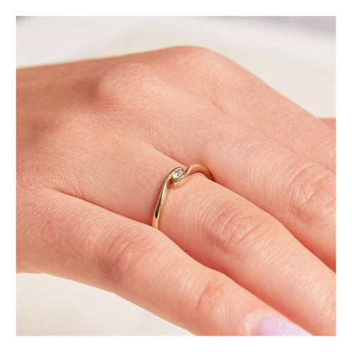 Anel Solitário Ouro 18k Pedra Ametista Violeta Brilhante - Imagem 3