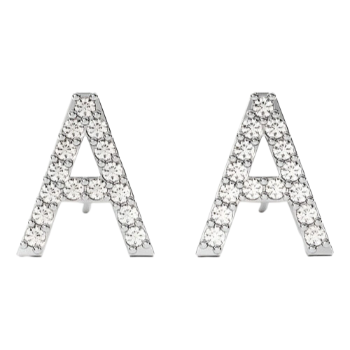 Brinco Ouro Feminino Letra Cravejada Diamantes Luxo Delicado - Imagem 7