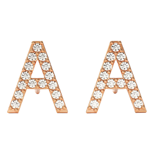 Brinco Ouro Feminino Letra Cravejada Diamantes Luxo Delicado - Imagem 8