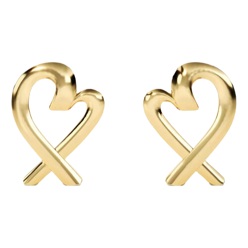 Brinco Ouro Feminino Coração Liso Minimalista Luxo Delicado