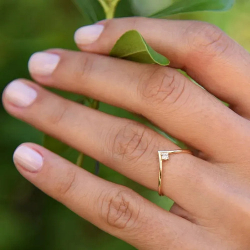 Anel Solitário Ouro 18k 750 Ponto De Zircão ( Jacinto ) - Imagem 2