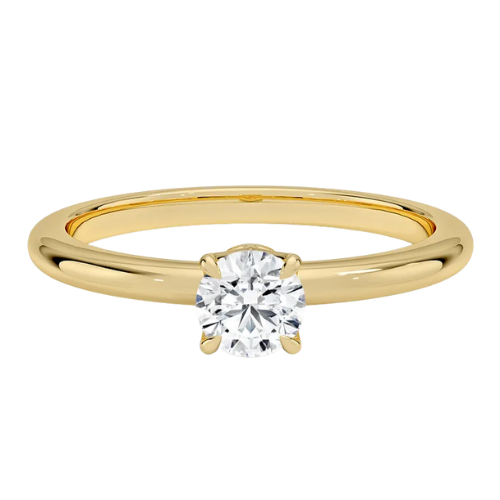 Anel Noivado Solitário Feminino Ouro 18k Diamante Luxo