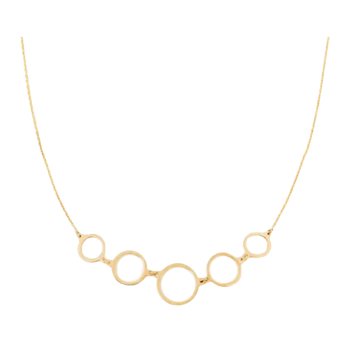 Colar Feminino Ouro 18k 750 Anéis Entrelaçados Luxo