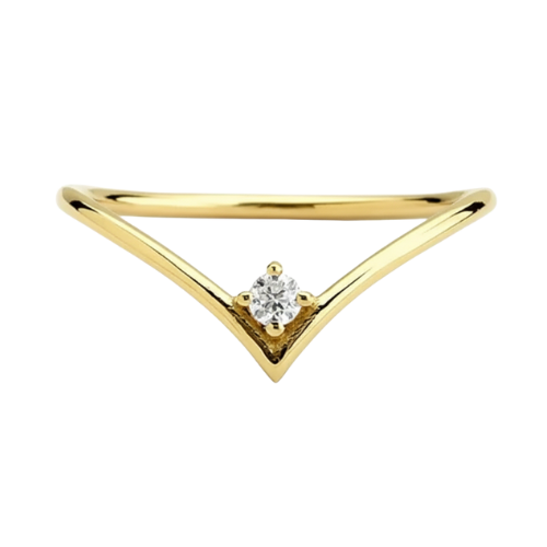 Anel Solitário Ouro 18k 750 Ponto De Zircão ( Jacinto )