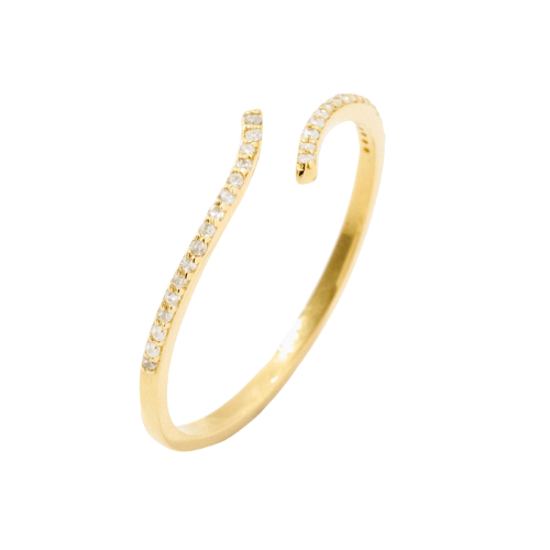 Anel Solitário Feminino Ouro 18k Ajustável Diamantes Luxo