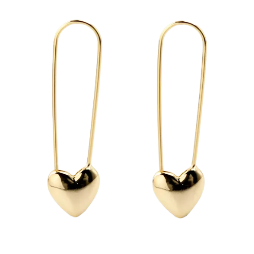 Brinco Ouro 18k 750 Feminino Argola Ornamental Coração Luxo