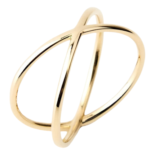 Anel Ouro 18k 750 Feminino Duplo Liso Elegante Luxo