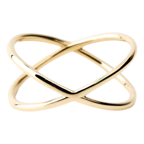 Anel Ouro 18k 750 Feminino Duplo Liso Elegante Luxo - Imagem 2