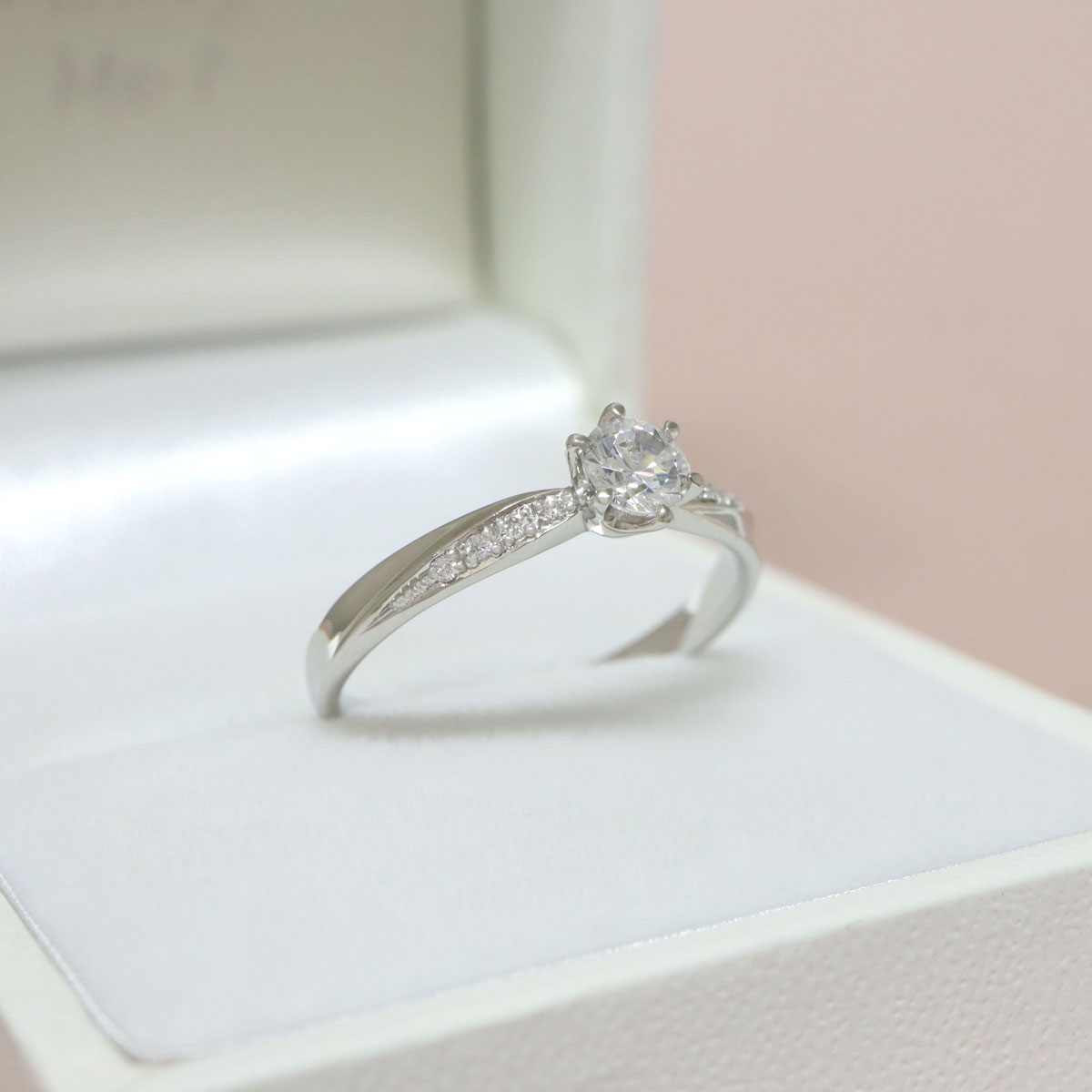 Anel Noivado Floco De Neve Ouro Branco - Imagem 5