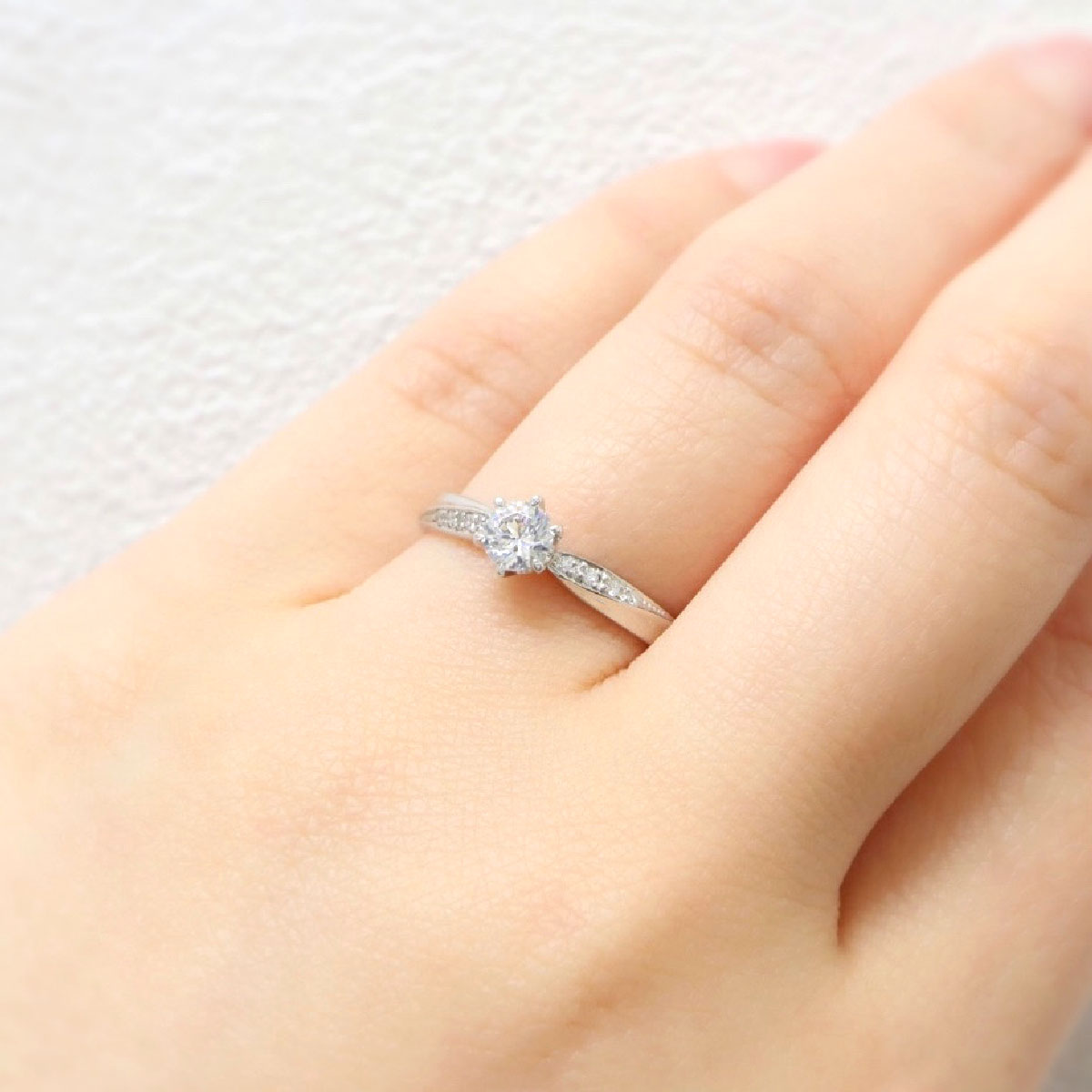 Anel Noivado Floco De Neve Ouro Branco - Imagem 6