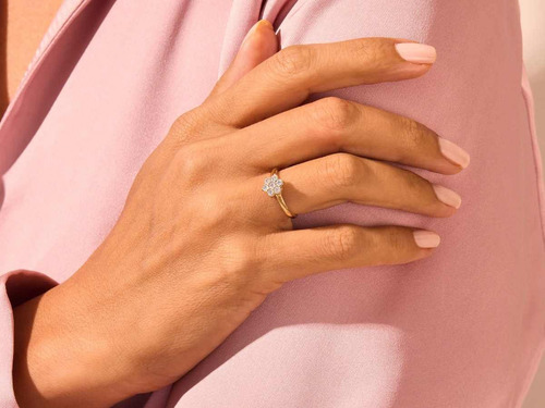 Anel Ouro 18k Feminino Pena Pássaro Cravejada Luxo Elegante - Imagem 2