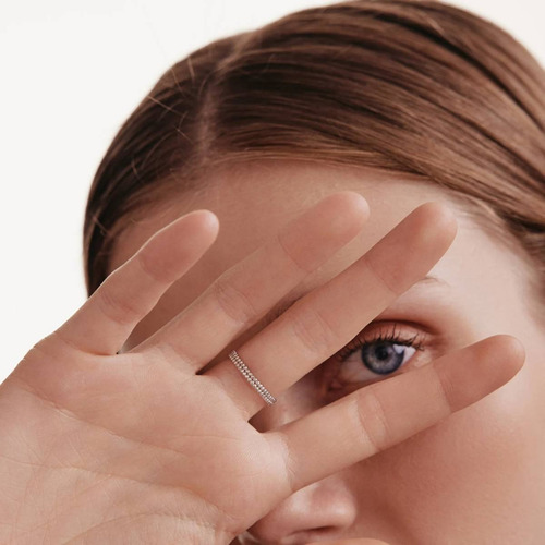 Anel Feminino Ouro 18k 750 Esferas Maciças Elegante Luxo - Imagem 2