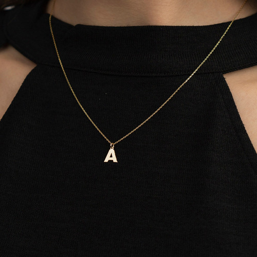 Colar Feminino Ouro 18k 750 Inicial Nome Em Forma Elegante - Imagem 2