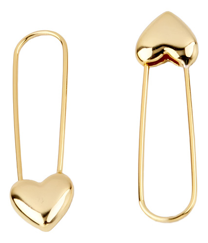 Brinco Ouro 18k 750 Feminino Argola Ornamental Coração Luxo - Imagem 3