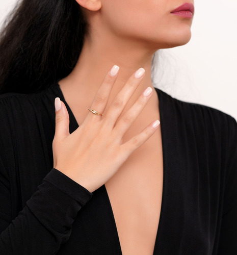 Anel Noivado Ouro 18k 750 Feminino Folha Diamantes Central - Imagem 2