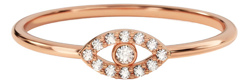 Anel Feminino Ouro 18k Olho Contra Inveja Cravejado Diamante - Imagem 5