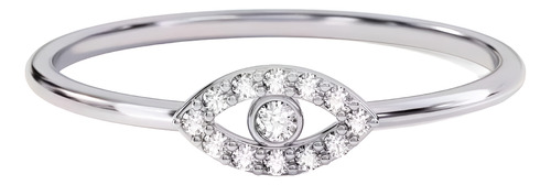 Anel Feminino Ouro 18k Olho Contra Inveja Cravejado Diamante - Imagem 4