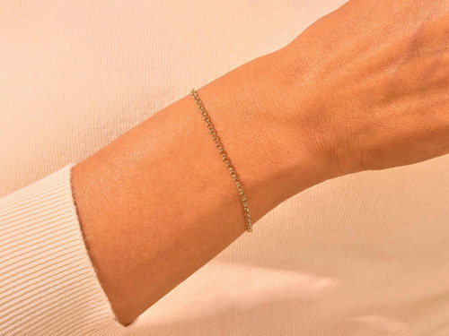 Pulseira Feminina Ouro 18k Elos Delicados Elegante Luxo - Imagem 2