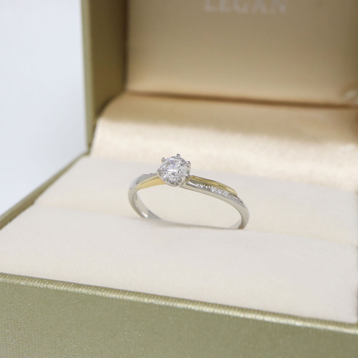 Anel Noivado Lua Ouro Branco & Amarelo - Imagem 3