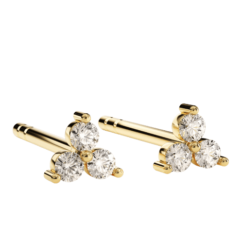 Brinco Feminino Ouro 18k Flor Cravejada Luxo Delicado