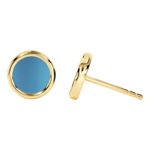 Brinco Ouro 18k Feminino Redondo Esmaltado Luxuoso Gold