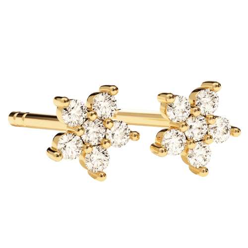 Brinco Feminino Ouro 18k Coração Cravejado 1ctw Diamantes
