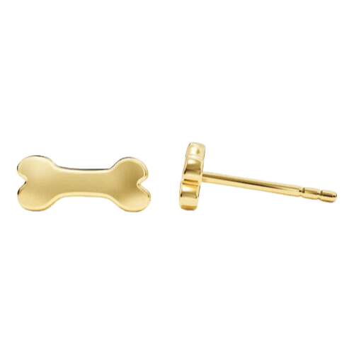 Brinco Feminino Ouro 18k Osso D E Cachorro Meu Pet