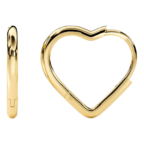 Brinco Ouro 18k Feminino Coração Glamour Delicado Luxo